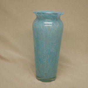 Turquoise Blue Hand Blown Art Glass Vase